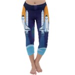 Spaceship Milkyway Galaxy Capri Winter Leggings 