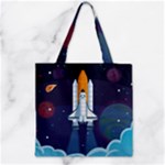 Spaceship Milkyway Galaxy Zipper Grocery Tote Bag