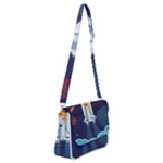 Spaceship Milkyway Galaxy Shoulder Bag with Back Zipper