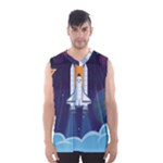 Spaceship Milkyway Galaxy Men s Basketball Tank Top