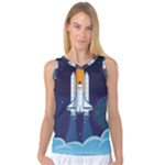 Spaceship Milkyway Galaxy Women s Basketball Tank Top
