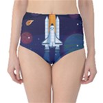 Spaceship Milkyway Galaxy Classic High-Waist Bikini Bottoms