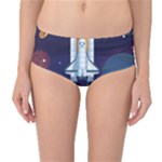 Spaceship Milkyway Galaxy Mid-Waist Bikini Bottoms
