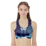Spaceship Milkyway Galaxy Sports Bra with Border