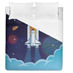 Spaceship Milkyway Galaxy Duvet Cover (Queen Size)
