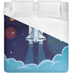 Spaceship Milkyway Galaxy Duvet Cover (King Size)