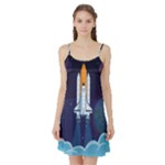 Spaceship Milkyway Galaxy Satin Night Slip
