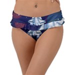 Spaceship Milkyway Galaxy Frill Bikini Bottoms