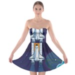 Spaceship Milkyway Galaxy Strapless Bra Top Dress