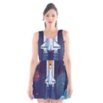Spaceship Milkyway Galaxy Scoop Neck Skater Dress
