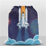 Spaceship Milkyway Galaxy Drawstring Bag (Small)