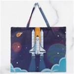 Spaceship Milkyway Galaxy Zipper Large Tote Bag