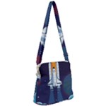 Spaceship Milkyway Galaxy Zipper Messenger Bag