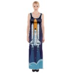 Spaceship Milkyway Galaxy Thigh Split Maxi Dress