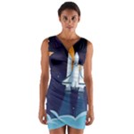 Spaceship Milkyway Galaxy Wrap Front Bodycon Dress