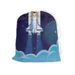 Spaceship Milkyway Galaxy Drawstring Pouch (XL)