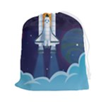 Spaceship Milkyway Galaxy Drawstring Pouch (2XL)