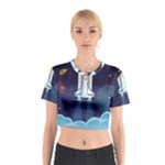 Spaceship Milkyway Galaxy Cotton Crop Top
