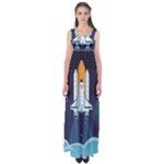 Spaceship Milkyway Galaxy Empire Waist Maxi Dress