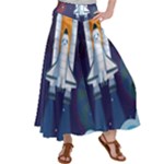 Spaceship Milkyway Galaxy Women s Satin Palazzo Pants