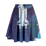 Spaceship Milkyway Galaxy High Waist Skirt