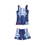 Spaceship Milkyway Galaxy Kids  Boyleg Swimsuit