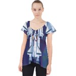Spaceship Milkyway Galaxy Lace Front Dolly Top
