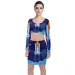 Spaceship Milkyway Galaxy Top and Skirt Sets