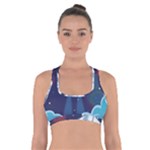 Spaceship Milkyway Galaxy Cross Back Sports Bra