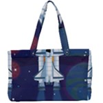 Spaceship Milkyway Galaxy Canvas Work Bag