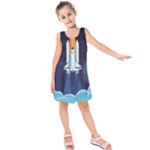 Spaceship Milkyway Galaxy Kids  Sleeveless Dress