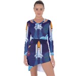 Spaceship Milkyway Galaxy Asymmetric Cut-Out Shift Dress