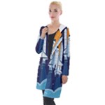 Spaceship Milkyway Galaxy Hooded Pocket Cardigan