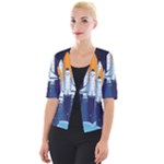 Spaceship Milkyway Galaxy Cropped Button Cardigan