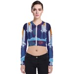 Spaceship Milkyway Galaxy Long Sleeve Zip Up Bomber Jacket