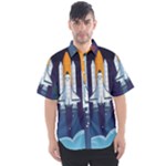 Spaceship Milkyway Galaxy Men s Short Sleeve Shirt