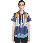 Spaceship Milkyway Galaxy Women s Short Sleeve Shirt