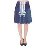 Spaceship Milkyway Galaxy Velvet High Waist Skirt