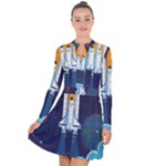 Spaceship Milkyway Galaxy Long Sleeve Panel Dress