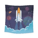 Spaceship Milkyway Galaxy Square Tapestry (Small)