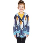 Spaceship Milkyway Galaxy Kids  Double Breasted Button Coat