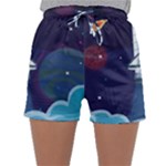 Spaceship Milkyway Galaxy Sleepwear Shorts