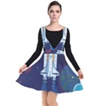 Spaceship Milkyway Galaxy Plunge Pinafore Dress