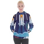 Spaceship Milkyway Galaxy Women s Hooded Pullover