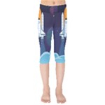 Spaceship Milkyway Galaxy Kids  Capri Leggings 