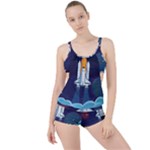 Spaceship Milkyway Galaxy Boyleg Tankini Set 