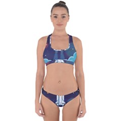 Spaceship Milkyway Galaxy Cross Back Hipster Bikini Set from ArtsNow.com