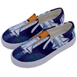 Spaceship Milkyway Galaxy Kids  Canvas Slip Ons