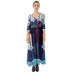 Button Up Boho Maxi Dress 