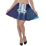 Spaceship Milkyway Galaxy Velvet Skater Skirt